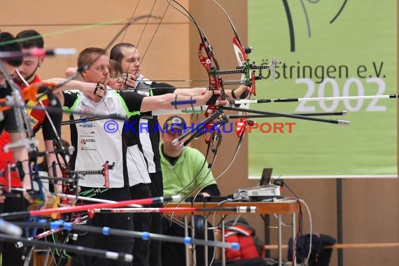 1. Bundesliga Süd Bogenschützen 4. Wettkampftag bei der SSG Vogel Östringen als Gastgeber  in der Stadthalle in Östringen (© Siegfried Lörz)