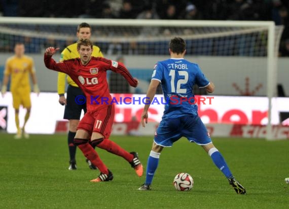 1. Fußball Bundesliga TSG 1899 Hoffenheim - Bayer Leverkusen in der Wirsol Rhein Neckar Arena Sinsheim 17.12.2014  (© Fotostand / Loerz)