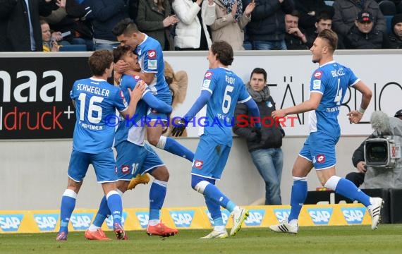 1. Fußball Bundesliga TSG 1899 Hoffenheim -VfB Stuttgart in der Wirsol Rhein Neckar Arena Sinsheim 14.02.2015  (© Fotostand / Loerz)