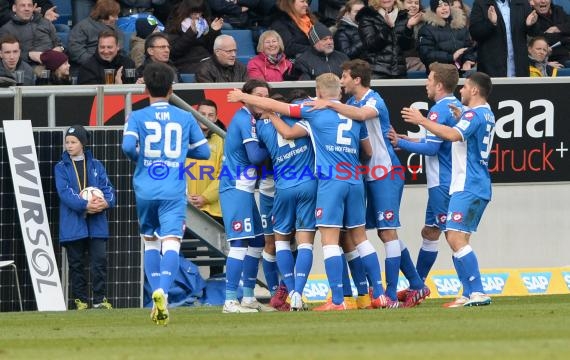 1. Fußball Bundesliga TSG 1899 Hoffenheim -VfB Stuttgart in der Wirsol Rhein Neckar Arena Sinsheim 14.02.2015  (© Fotostand / Loerz)