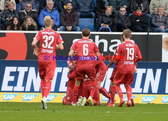 1. Fußball Bundesliga TSG 1899 Hoffenheim -VfB Stuttgart in der Wirsol Rhein Neckar Arena Sinsheim 14.02.2015  (© Fotostand / Loerz)