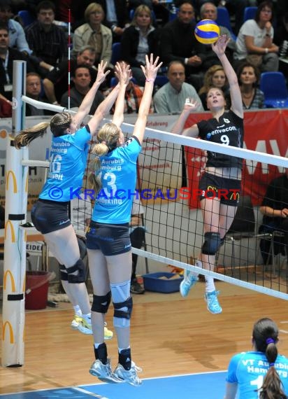 03.03.2012 1.Volleyball Bundesliga Damen Envacom Volleys Sinsheim gegen VT Aurubis Hamburg (© Siegfried Lörz)