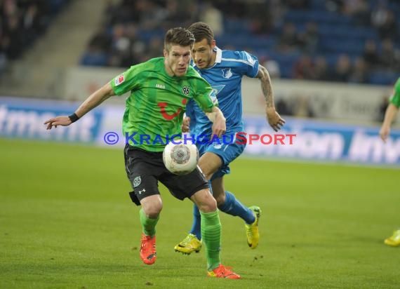 1. Fußball Bundesliga TSG 1899 Hoffenheim - Hannover 96 Wirsol Rhein Neckar Arena Sinsheim 26.03.2014 (© Fotostand / Loerz)