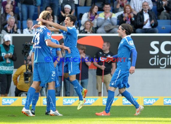 1. Fußball Bundesliga TSG 1899 Hoffenheim - FC Augsburg Wirsol Rhein Neckar Arena Sinsheim 12.04.2014 (© Fotostand / Loerz)