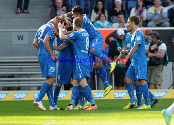 1. Fußball Bundesliga TSG 1899 Hoffenheim - FC Augsburg Wirsol Rhein Neckar Arena Sinsheim 12.04.2014 (© Fotostand / Loerz)