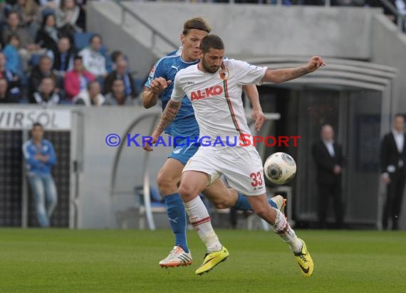 1. Fußball Bundesliga TSG 1899 Hoffenheim - FC Augsburg Wirsol Rhein Neckar Arena Sinsheim 12.04.2014 (© Fotostand / Loerz)