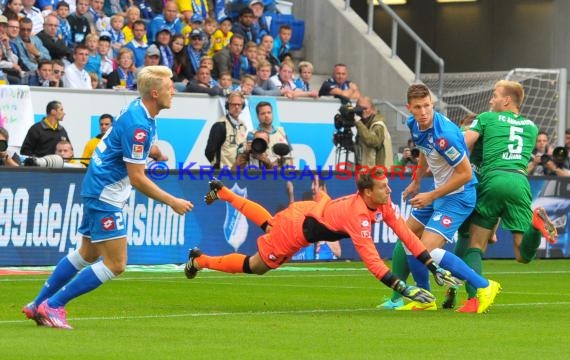 1. Fußball Bundesliga TSG 1899 Hoffenheim - FC Augsburg in der Wirsol Rhein Neckar Arena Sinsheim 23.08.2014 (© Fotostand / Loerz)