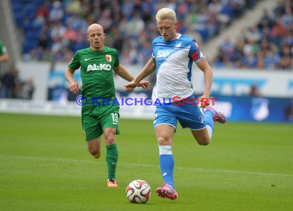 1. Fußball Bundesliga TSG 1899 Hoffenheim - FC Augsburg in der Wirsol Rhein Neckar Arena Sinsheim 23.08.2014 (© Fotostand / Loerz)