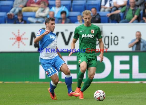 1. Fußball Bundesliga TSG 1899 Hoffenheim - FC Augsburg in der Wirsol Rhein Neckar Arena Sinsheim 23.08.2014 (© Fotostand / Loerz)