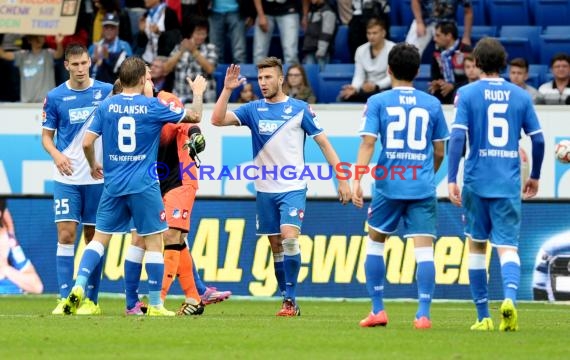 1. Fußball Bundesliga TSG 1899 Hoffenheim - FC Augsburg in der Wirsol Rhein Neckar Arena Sinsheim 23.08.2014 (© Fotostand / Loerz)