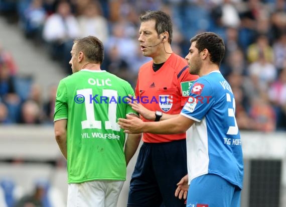 1. Fußball Bundesliga TSG 1899 Hoffenheim - VfL Wolfsburg in der Wirsol Rhein Neckar Arena Sinsheim 13.09.2014 (© Fotostand / Loerz)