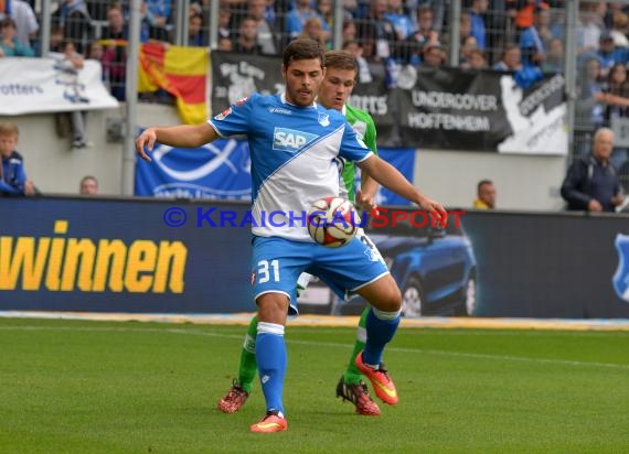 1. Fußball Bundesliga TSG 1899 Hoffenheim - VfL Wolfsburg in der Wirsol Rhein Neckar Arena Sinsheim 13.09.2014 (© Fotostand / Loerz)