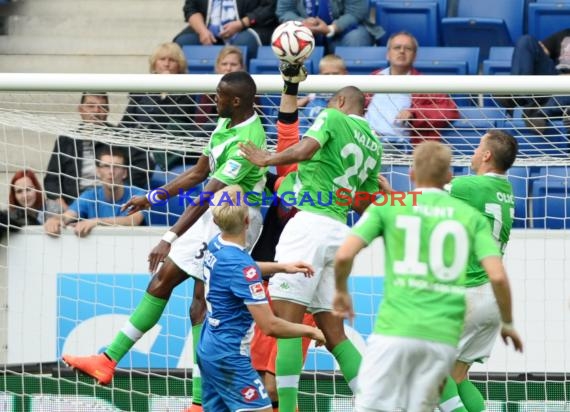 1. Fußball Bundesliga TSG 1899 Hoffenheim - VfL Wolfsburg in der Wirsol Rhein Neckar Arena Sinsheim 13.09.2014 (© Fotostand / Loerz)