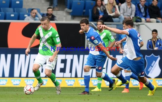 1. Fußball Bundesliga TSG 1899 Hoffenheim - VfL Wolfsburg in der Wirsol Rhein Neckar Arena Sinsheim 13.09.2014 (© Fotostand / Loerz)