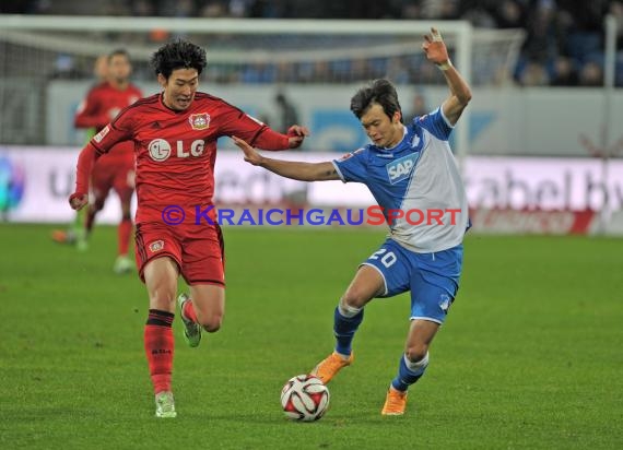 1. Fußball Bundesliga TSG 1899 Hoffenheim - Bayer Leverkusen in der Wirsol Rhein Neckar Arena Sinsheim 17.12.2014  (© Fotostand / Loerz)