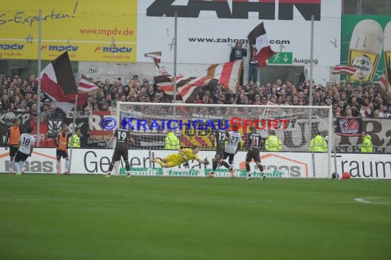 2. Fußball-Bundesliga SV 1916 Sandhausen - FC St. Pauli im  Hardtwaldstadion Sandhausen 05.04.2014 (© Kraichgausport / Loerz)
