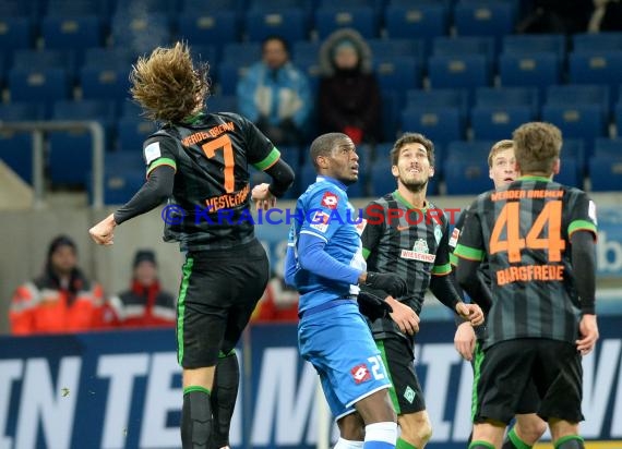 1. Fußball Bundesliga TSG 1899 Hoffenheim -SV Werder Bremen in der Wirsol Rhein Neckar Arena Sinsheim 04.02.2015  (© Fotostand / Loerz)