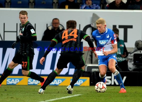 1. Fußball Bundesliga TSG 1899 Hoffenheim -SV Werder Bremen in der Wirsol Rhein Neckar Arena Sinsheim 04.02.2015  (© Fotostand / Loerz)