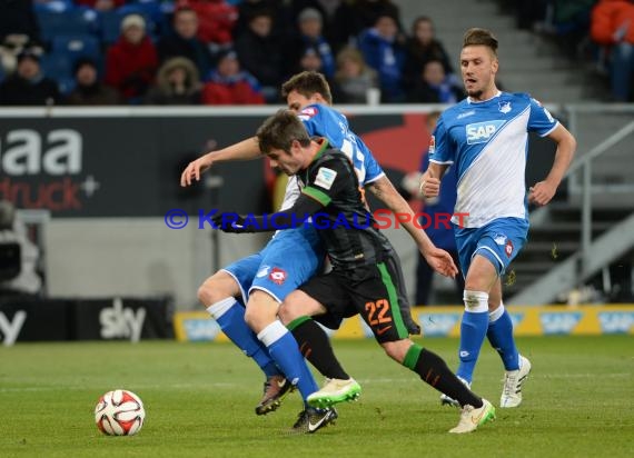 1. Fußball Bundesliga TSG 1899 Hoffenheim -SV Werder Bremen in der Wirsol Rhein Neckar Arena Sinsheim 04.02.2015  (© Fotostand / Loerz)