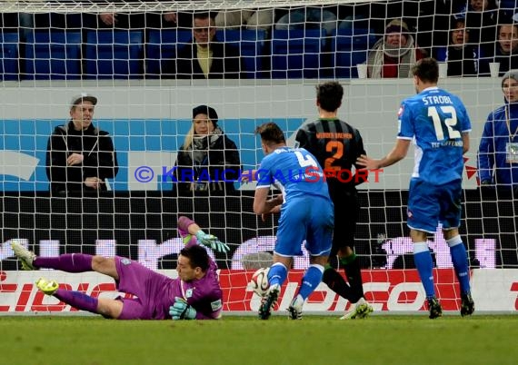 1. Fußball Bundesliga TSG 1899 Hoffenheim -SV Werder Bremen in der Wirsol Rhein Neckar Arena Sinsheim 04.02.2015  (© Fotostand / Loerz)