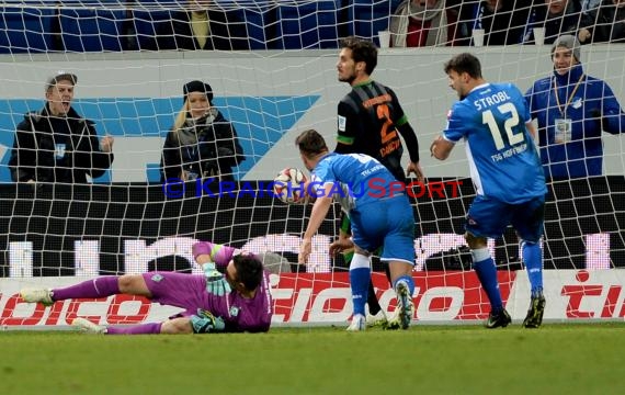 1. Fußball Bundesliga TSG 1899 Hoffenheim -SV Werder Bremen in der Wirsol Rhein Neckar Arena Sinsheim 04.02.2015  (© Fotostand / Loerz)