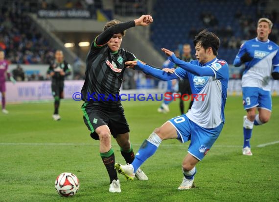 1. Fußball Bundesliga TSG 1899 Hoffenheim -SV Werder Bremen in der Wirsol Rhein Neckar Arena Sinsheim 04.02.2015  (© Fotostand / Loerz)