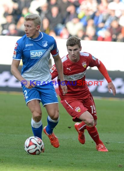 1. Fußball Bundesliga TSG 1899 Hoffenheim -VfB Stuttgart in der Wirsol Rhein Neckar Arena Sinsheim 14.02.2015  (© Fotostand / Loerz)