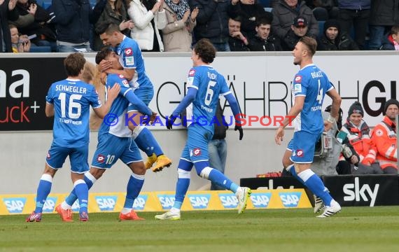 1. Fußball Bundesliga TSG 1899 Hoffenheim -VfB Stuttgart in der Wirsol Rhein Neckar Arena Sinsheim 14.02.2015  (© Fotostand / Loerz)