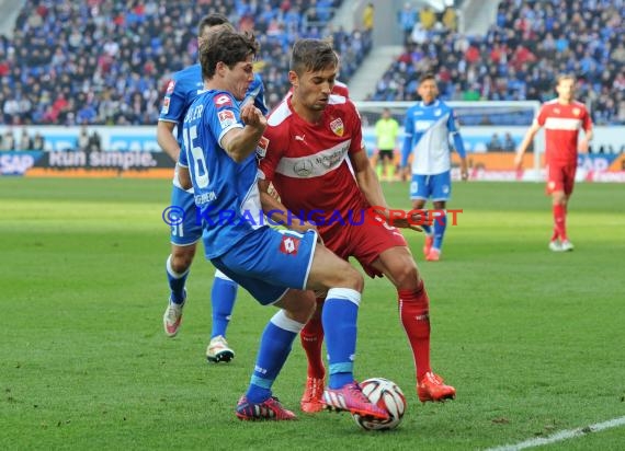 1. Fußball Bundesliga TSG 1899 Hoffenheim -VfB Stuttgart in der Wirsol Rhein Neckar Arena Sinsheim 14.02.2015  (© Fotostand / Loerz)