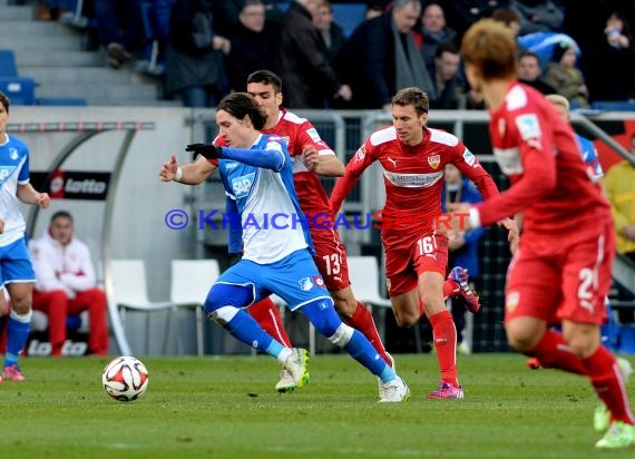 1. Fußball Bundesliga TSG 1899 Hoffenheim -VfB Stuttgart in der Wirsol Rhein Neckar Arena Sinsheim 14.02.2015  (© Fotostand / Loerz)