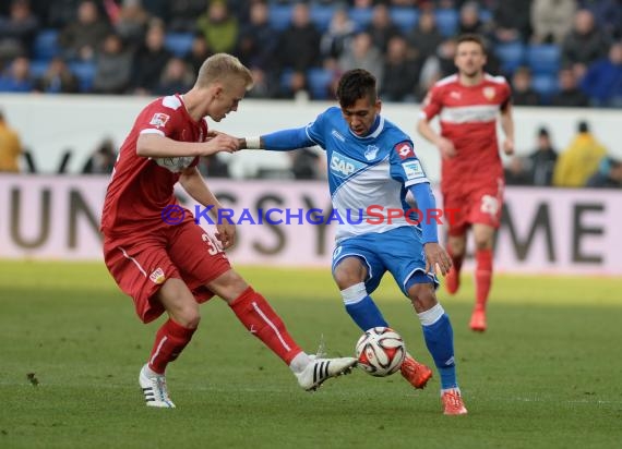 1. Fußball Bundesliga TSG 1899 Hoffenheim -VfB Stuttgart in der Wirsol Rhein Neckar Arena Sinsheim 14.02.2015  (© Fotostand / Loerz)