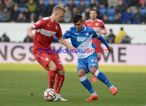 1. Fußball Bundesliga TSG 1899 Hoffenheim -VfB Stuttgart in der Wirsol Rhein Neckar Arena Sinsheim 14.02.2015  (© Fotostand / Loerz)