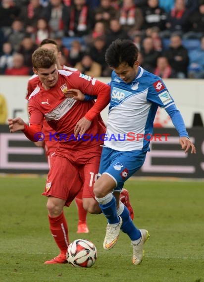 1. Fußball Bundesliga TSG 1899 Hoffenheim -VfB Stuttgart in der Wirsol Rhein Neckar Arena Sinsheim 14.02.2015  (© Fotostand / Loerz)