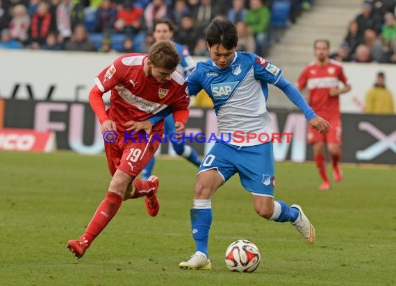 1. Fußball Bundesliga TSG 1899 Hoffenheim -VfB Stuttgart in der Wirsol Rhein Neckar Arena Sinsheim 14.02.2015  (© Fotostand / Loerz)