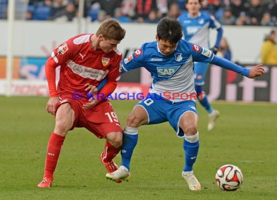 1. Fußball Bundesliga TSG 1899 Hoffenheim -VfB Stuttgart in der Wirsol Rhein Neckar Arena Sinsheim 14.02.2015  (© Fotostand / Loerz)