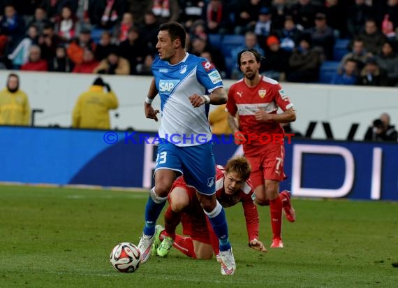 1. Fußball Bundesliga TSG 1899 Hoffenheim -VfB Stuttgart in der Wirsol Rhein Neckar Arena Sinsheim 14.02.2015  (© Fotostand / Loerz)