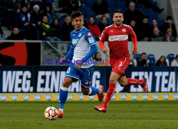 1. Fußball Bundesliga TSG 1899 Hoffenheim -VfB Stuttgart in der Wirsol Rhein Neckar Arena Sinsheim 14.02.2015  (© Fotostand / Loerz)