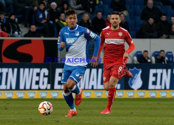 1. Fußball Bundesliga TSG 1899 Hoffenheim -VfB Stuttgart in der Wirsol Rhein Neckar Arena Sinsheim 14.02.2015  (© Fotostand / Loerz)