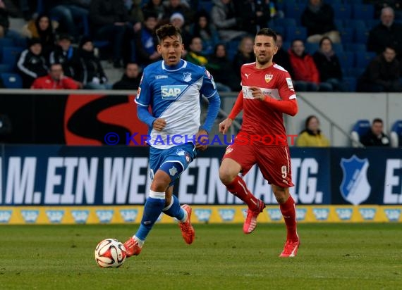 1. Fußball Bundesliga TSG 1899 Hoffenheim -VfB Stuttgart in der Wirsol Rhein Neckar Arena Sinsheim 14.02.2015  (© Fotostand / Loerz)