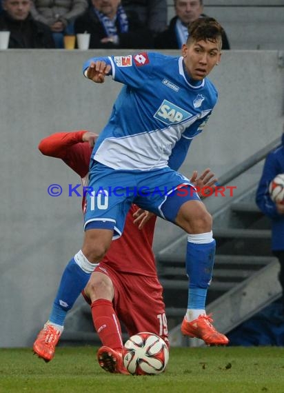 1. Fußball Bundesliga TSG 1899 Hoffenheim -VfB Stuttgart in der Wirsol Rhein Neckar Arena Sinsheim 14.02.2015  (© Fotostand / Loerz)