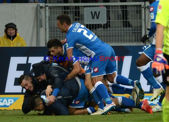 1. Fußball Bundesliga TSG 1899 Hoffenheim -VfB Stuttgart in der Wirsol Rhein Neckar Arena Sinsheim 14.02.2015  (© Fotostand / Loerz)