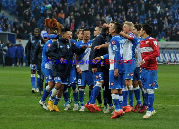 1. Fußball Bundesliga TSG 1899 Hoffenheim -VfB Stuttgart in der Wirsol Rhein Neckar Arena Sinsheim 14.02.2015  (© Fotostand / Loerz)