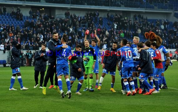 1. Fußball Bundesliga TSG 1899 Hoffenheim -VfB Stuttgart in der Wirsol Rhein Neckar Arena Sinsheim 14.02.2015  (© Fotostand / Loerz)