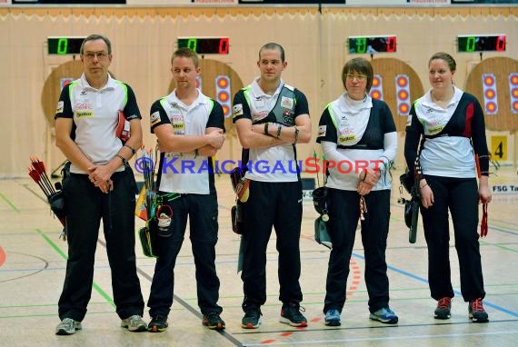 1. Bundesliga Süd Bogenschützen 4. Wettkampftag bei der SSG Vogel Östringen als Gastgeber  in der Stadthalle in Östringen (© Siegfried Lörz)