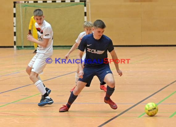 Futsal-Kreismeisterschaften Sinsheim A-Junioren in der Kraichgauhalle in Gemmingen - VFB Eppingen vs JSG Helmstadt/Neckarbischofsheim/Reichartshausen (© Siegfried Lörz)