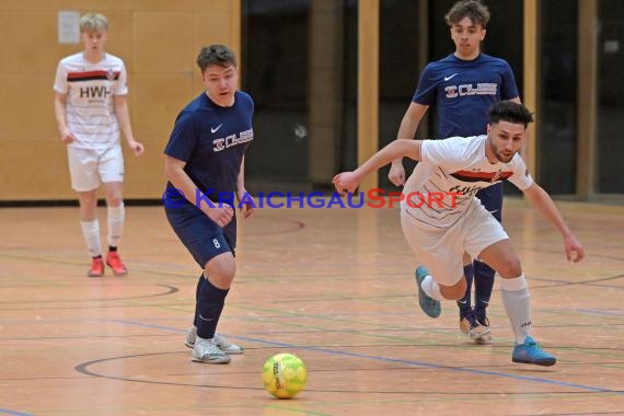 Futsal-Kreismeisterschaften Sinsheim A-Junioren in der Kraichgauhalle in Gemmingen - VFB Eppingen vs JSG Helmstadt/Neckarbischofsheim/Reichartshausen (© Siegfried Lörz)