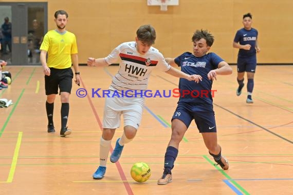 Futsal-Kreismeisterschaften Sinsheim A-Junioren in der Kraichgauhalle in Gemmingen - VFB Eppingen vs JSG Helmstadt/Neckarbischofsheim/Reichartshausen (© Siegfried Lörz)