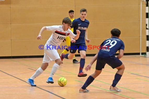 Futsal-Kreismeisterschaften Sinsheim A-Junioren in der Kraichgauhalle in Gemmingen - VFB Eppingen vs JSG Helmstadt/Neckarbischofsheim/Reichartshausen (© Siegfried Lörz)