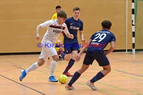 Futsal-Kreismeisterschaften Sinsheim A-Junioren in der Kraichgauhalle in Gemmingen - VFB Eppingen vs JSG Helmstadt/Neckarbischofsheim/Reichartshausen (© Siegfried Lörz)