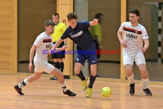 Futsal-Kreismeisterschaften Sinsheim A-Junioren in der Kraichgauhalle in Gemmingen - VFB Eppingen vs JSG Helmstadt/Neckarbischofsheim/Reichartshausen (© Siegfried Lörz)